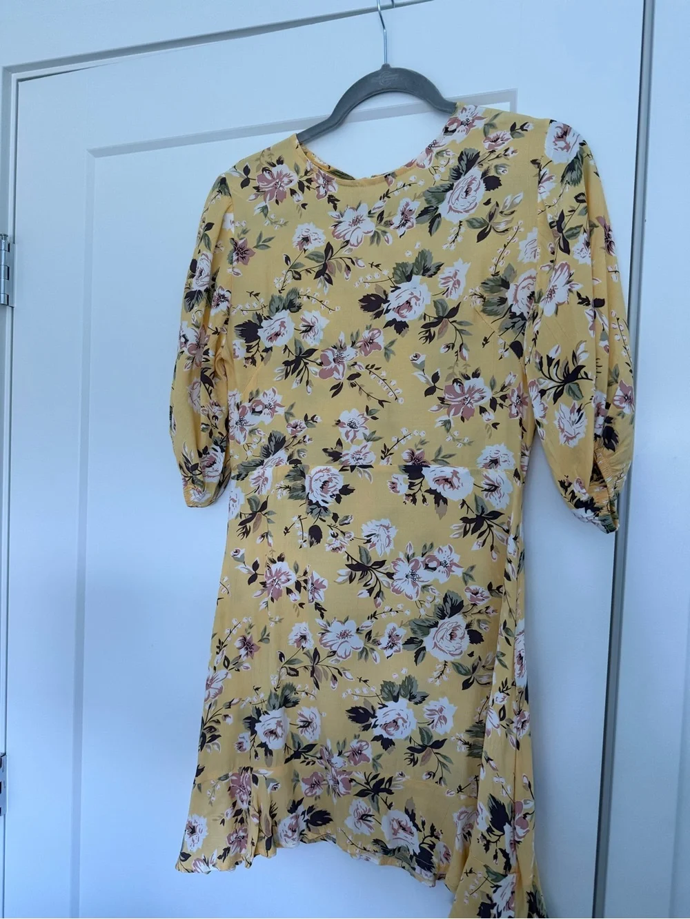 Faithfull the Brand Yellow Floral Jasmine Dress Size 4 - Picture 8 of 8